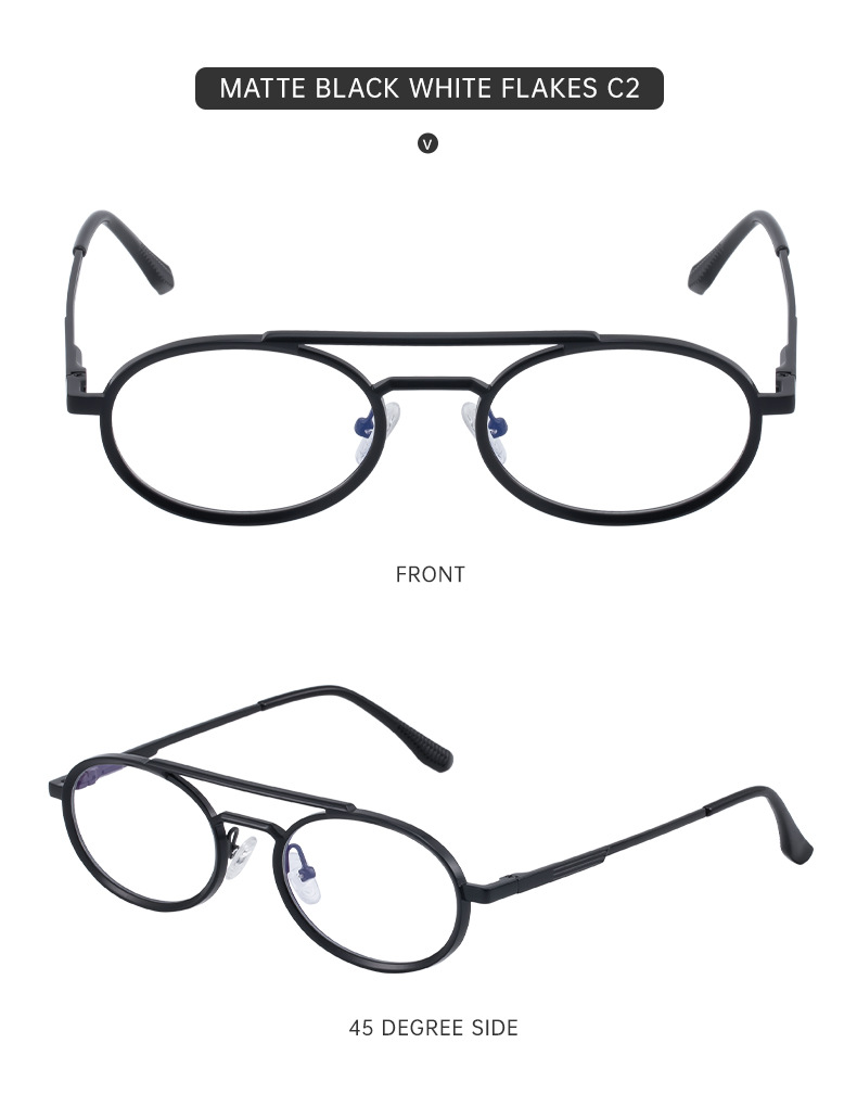 Black PC Unisex Retro Oval Sunglasses - Premium Spring Hinge Fashion Sun Glasses - Details 13