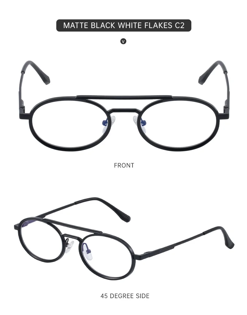 Black PC Unisex Retro Oval Sunglasses - Premium Spring Hinge Fashion Sun Glasses - Details 13