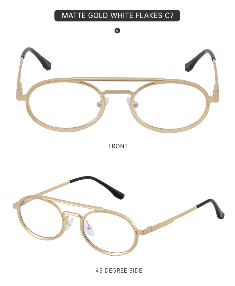 Black PC Unisex Retro Oval Sunglasses - Premium Spring Hinge Fashion Sun Glasses - Details 17