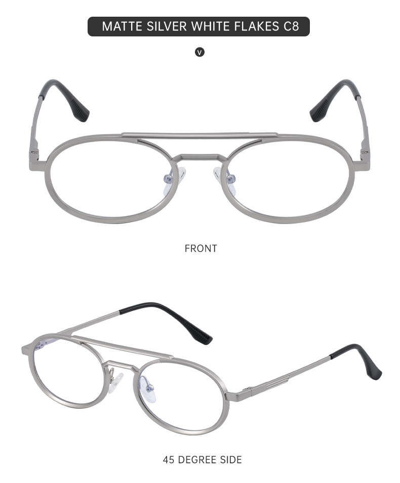 Black PC Unisex Retro Oval Sunglasses - Premium Spring Hinge Fashion Sun Glasses - Details 18