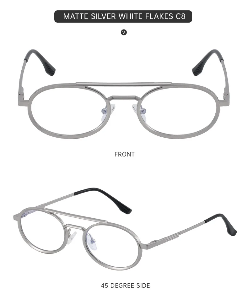 Black PC Unisex Retro Oval Sunglasses - Premium Spring Hinge Fashion Sun Glasses - Details 18
