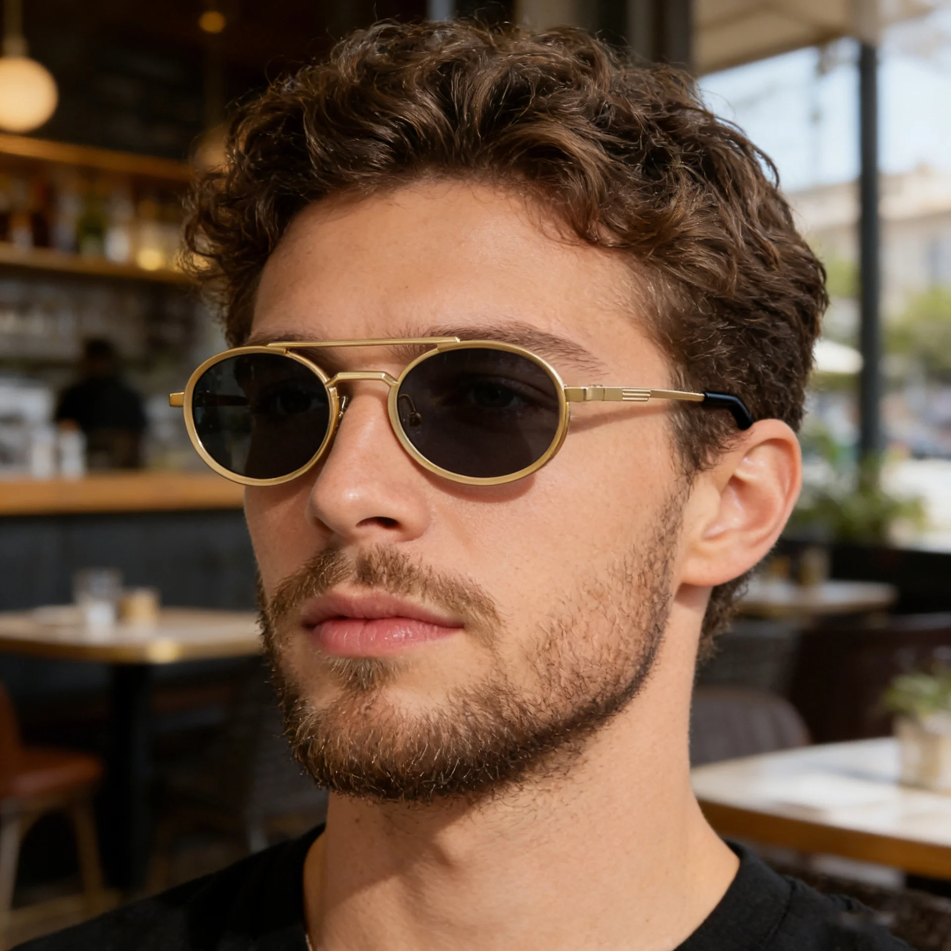 Unisex Retro Oval Sunglasses - Premium Spring Hinge Fashion Sun Glasses