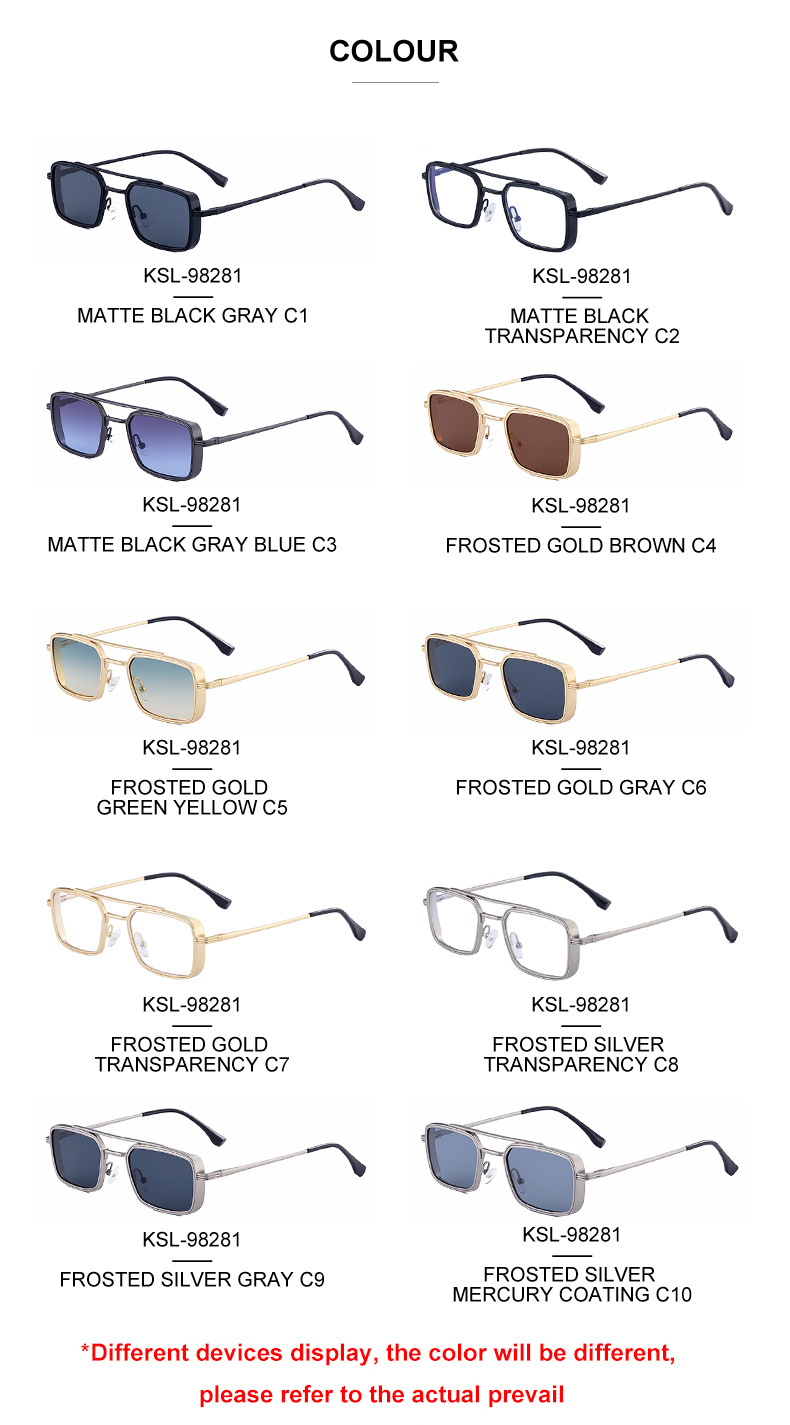 Black Metal Men's Metal Square Sunglasses - Premium UV400 Fashion Sun Glasses - Details 11