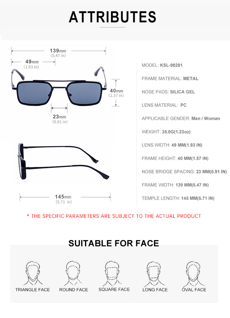 Black Metal Men's Metal Square Sunglasses - Premium UV400 Fashion Sun Glasses - Details 12