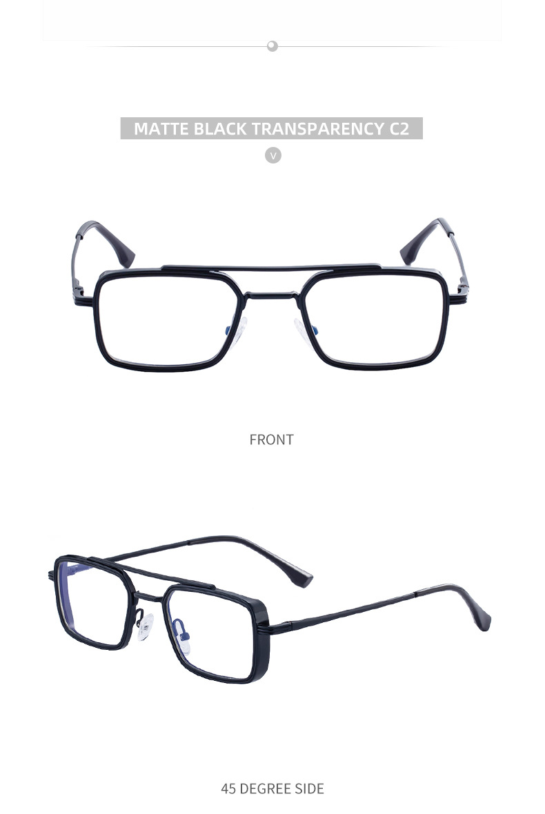 Black Metal Men's Metal Square Sunglasses - Premium UV400 Fashion Sun Glasses - Details 15