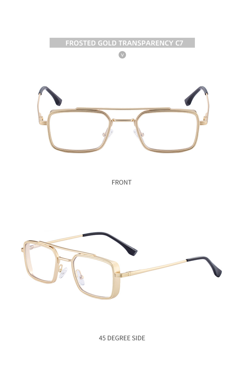 Black Metal Men's Metal Square Sunglasses - Premium UV400 Fashion Sun Glasses - Details 20