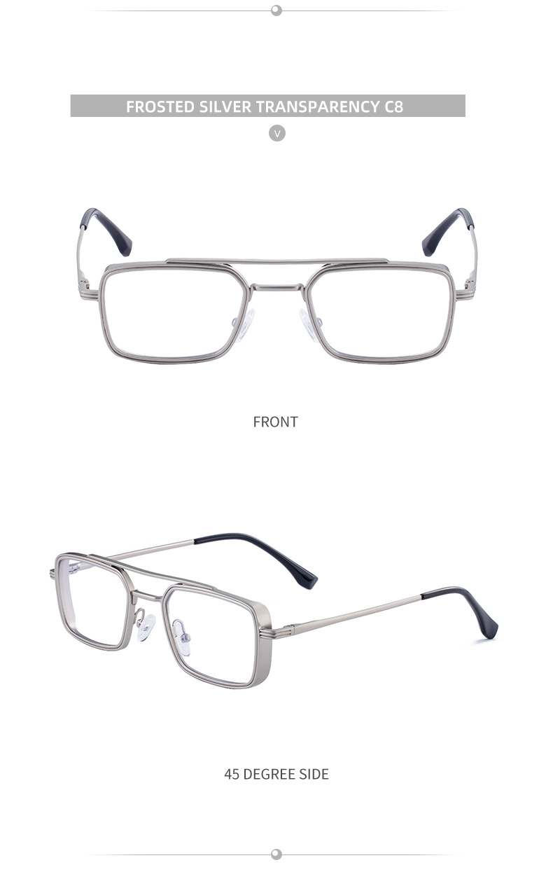 Black Metal Men's Metal Square Sunglasses - Premium UV400 Fashion Sun Glasses - Details 21