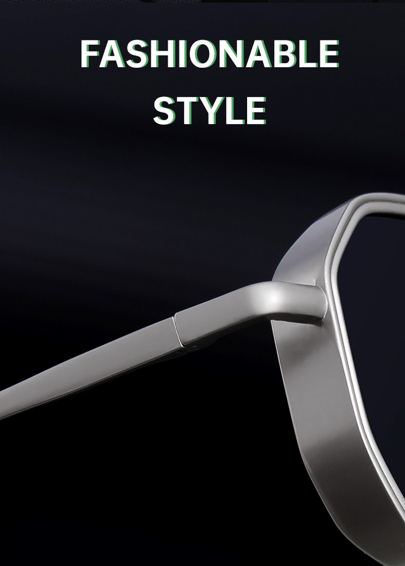 Black Metal Men's Irregular Metal Sunglasses - Premium Slingshot Temple UV400 Shades - Details 2