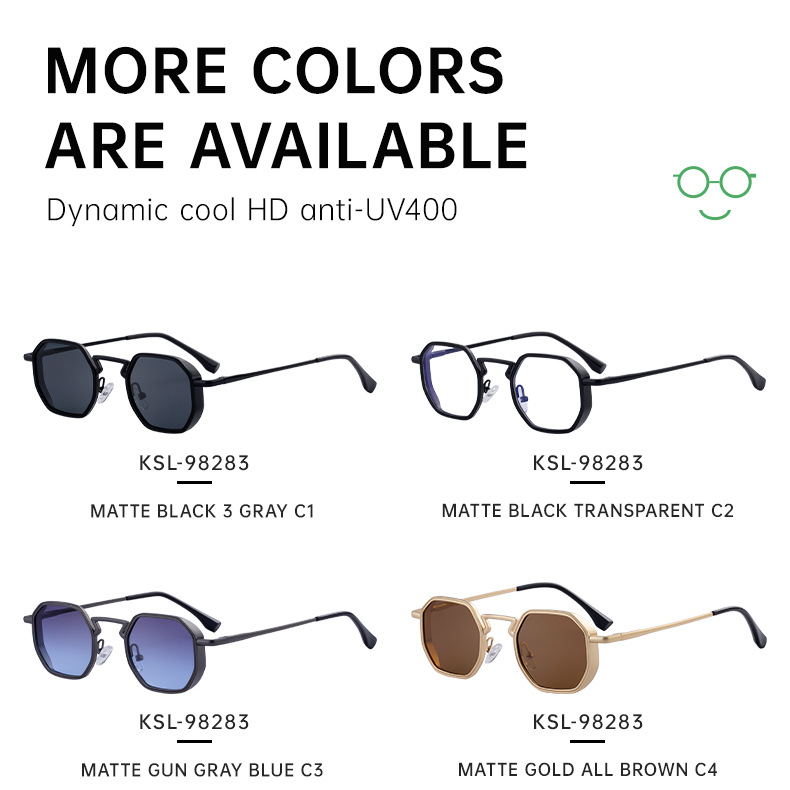 Black Metal Men's Irregular Metal Sunglasses - Premium Slingshot Temple UV400 Shades - Details 8