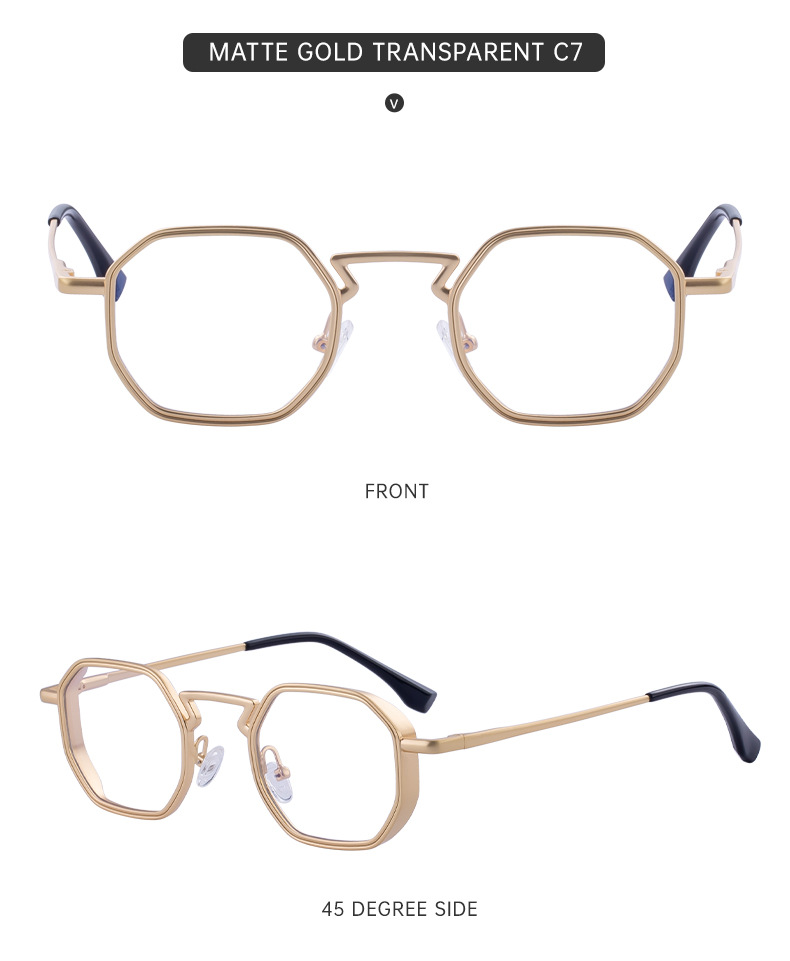 Black Metal Men's Irregular Metal Sunglasses - Premium Slingshot Temple UV400 Shades - Details 17