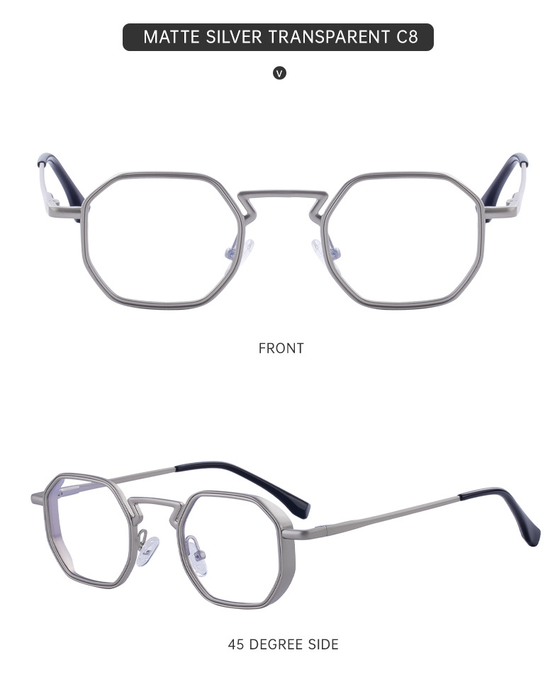 Black Metal Men's Irregular Metal Sunglasses - Premium Slingshot Temple UV400 Shades - Details 18