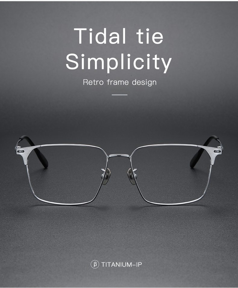 Titanium Pure Titanium Glasses Frame Men Retro Glasses Ultra Light - Details 3