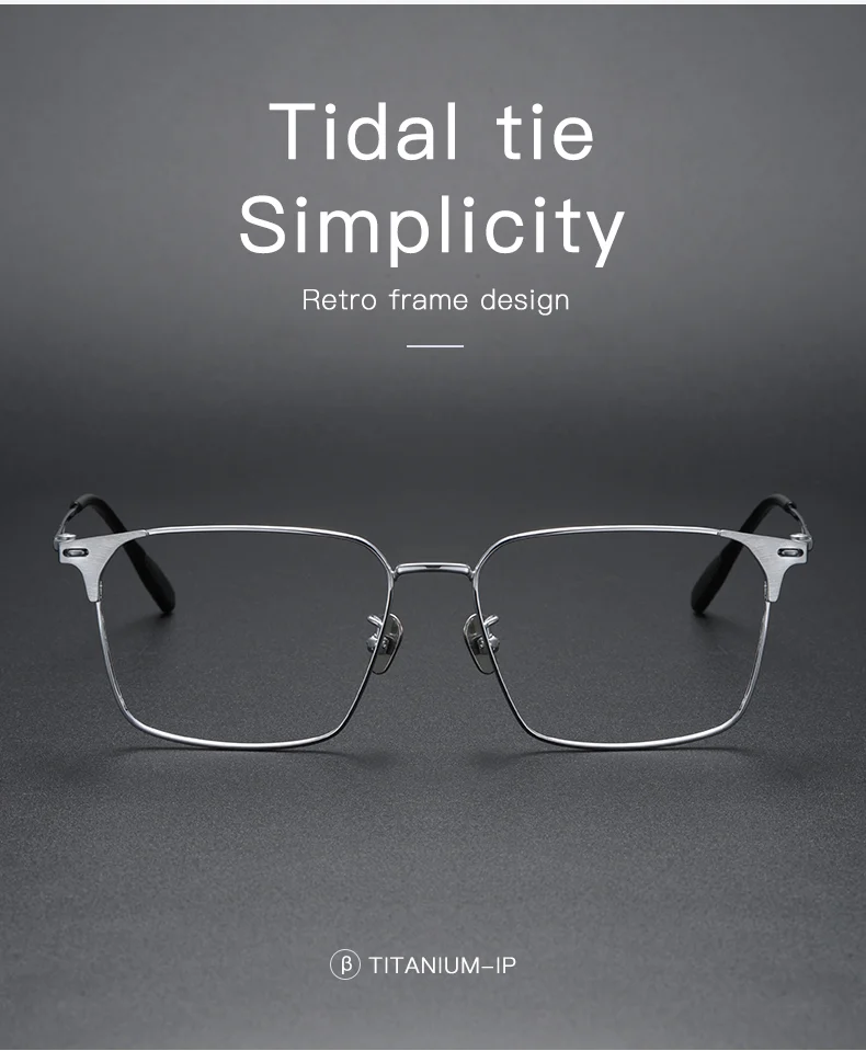 Titanium Pure Titanium Glasses Frame Men Retro Glasses Ultra Light - Details 3