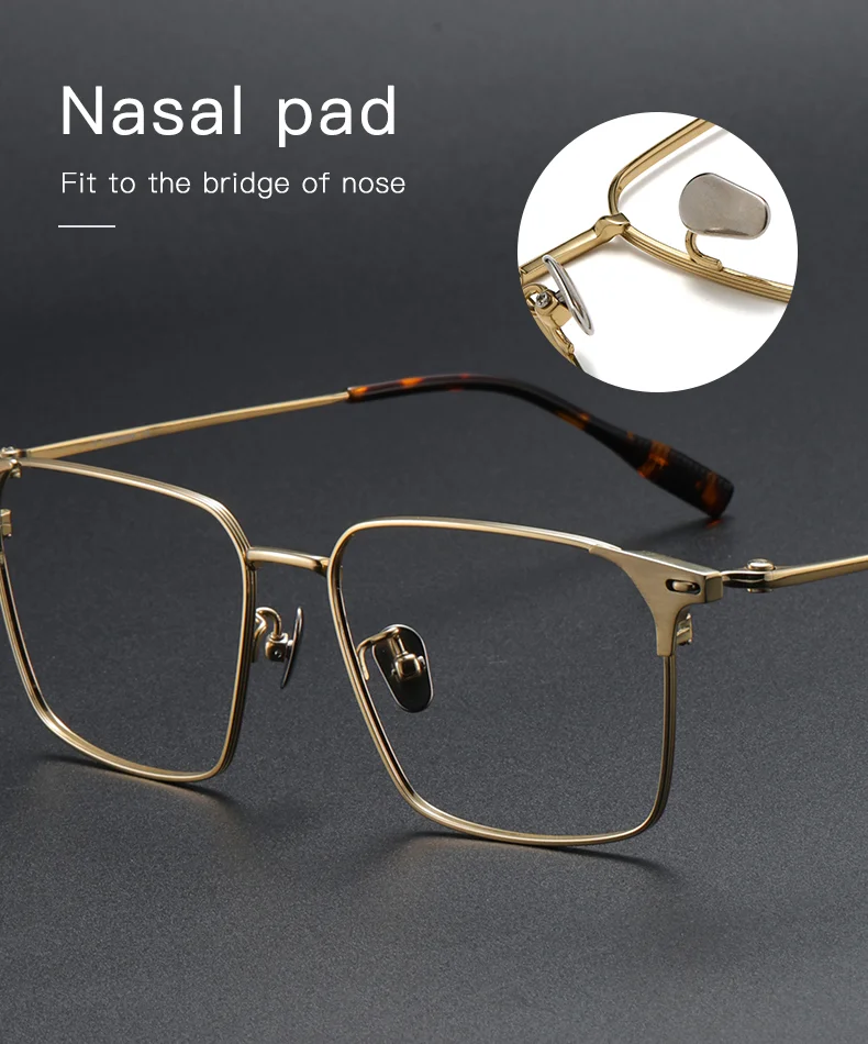  Titanium Pure Titanium Glasses Frame Men Retro Glasses Ultra Light - Details 6