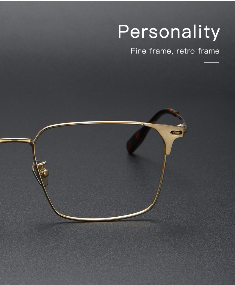 Titanium Pure Titanium Glasses Frame Men Retro Glasses Ultra Light - Details 7