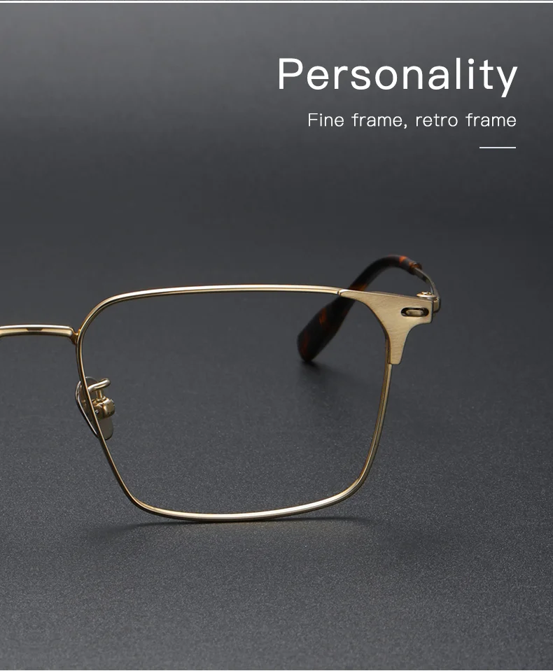  Titanium Pure Titanium Glasses Frame Men Retro Glasses Ultra Light - Details 7