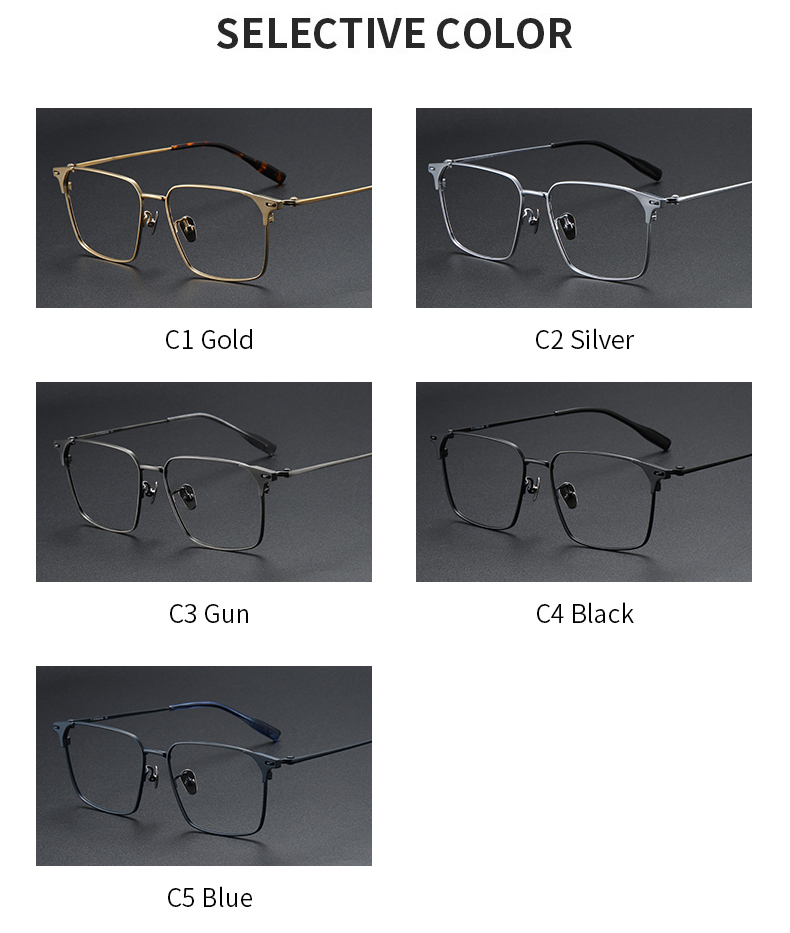 Titanium Pure Titanium Glasses Frame Men Retro Glasses Ultra Light - Details 9