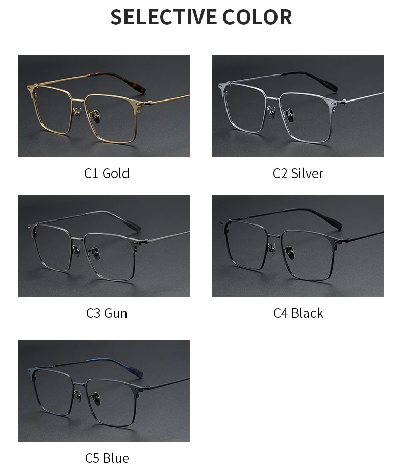  Titanium Pure Titanium Glasses Frame Men Retro Glasses Ultra Light - Details 9
