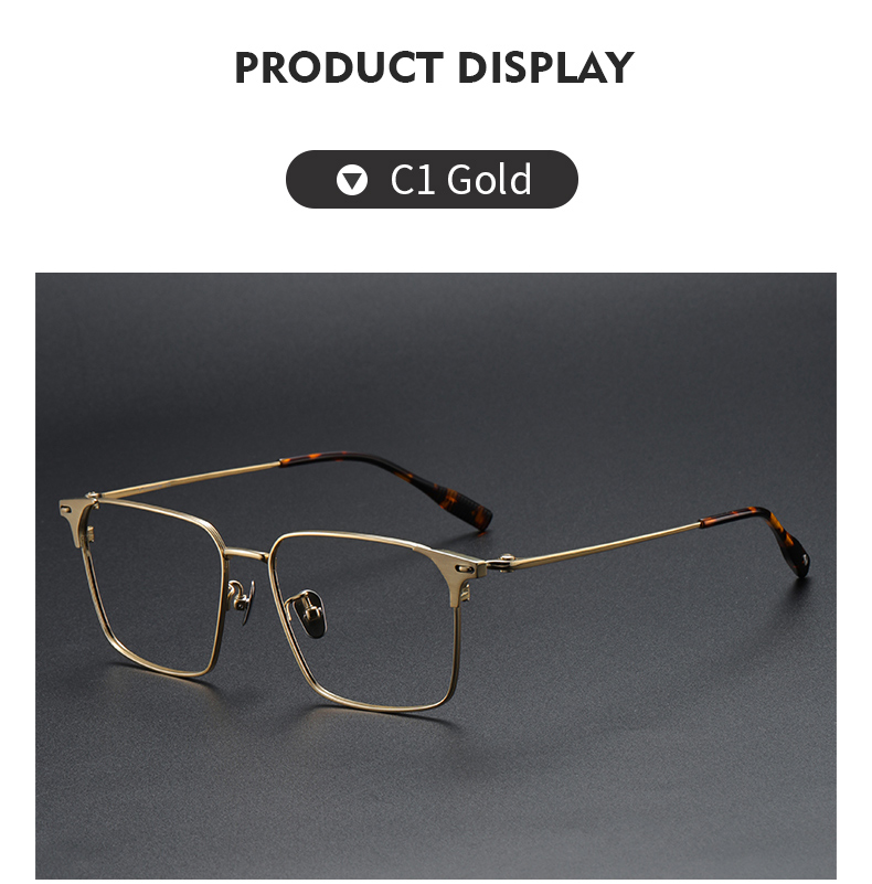 Titanium Pure Titanium Glasses Frame Men Retro Glasses Ultra Light - Details 10
