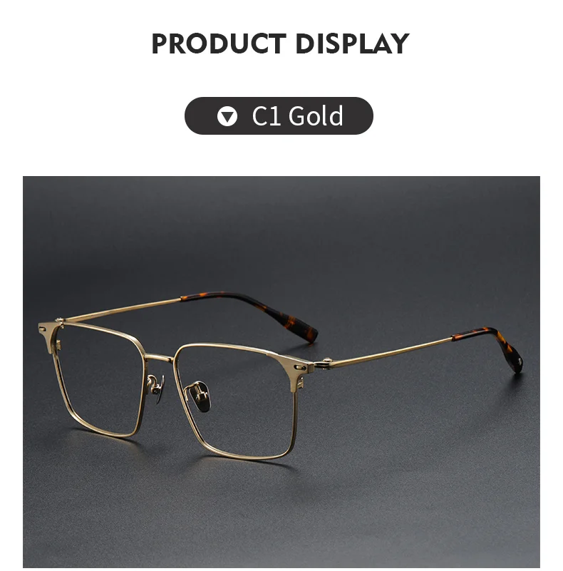  Titanium Pure Titanium Glasses Frame Men Retro Glasses Ultra Light - Details 10