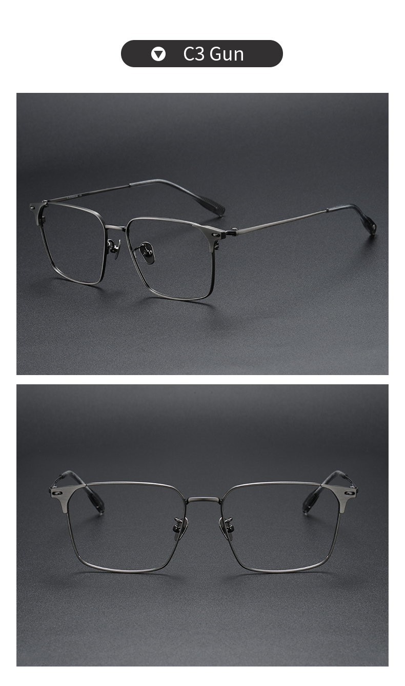 Titanium Pure Titanium Glasses Frame Men Retro Glasses Ultra Light - Details 13