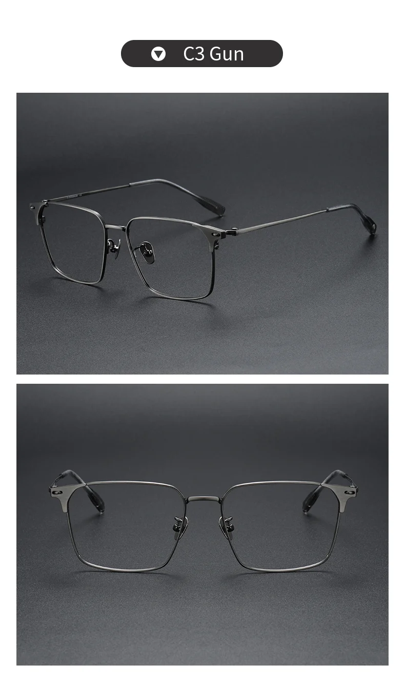 Titanium Pure Titanium Glasses Frame Men Retro Glasses Ultra Light - Details 13