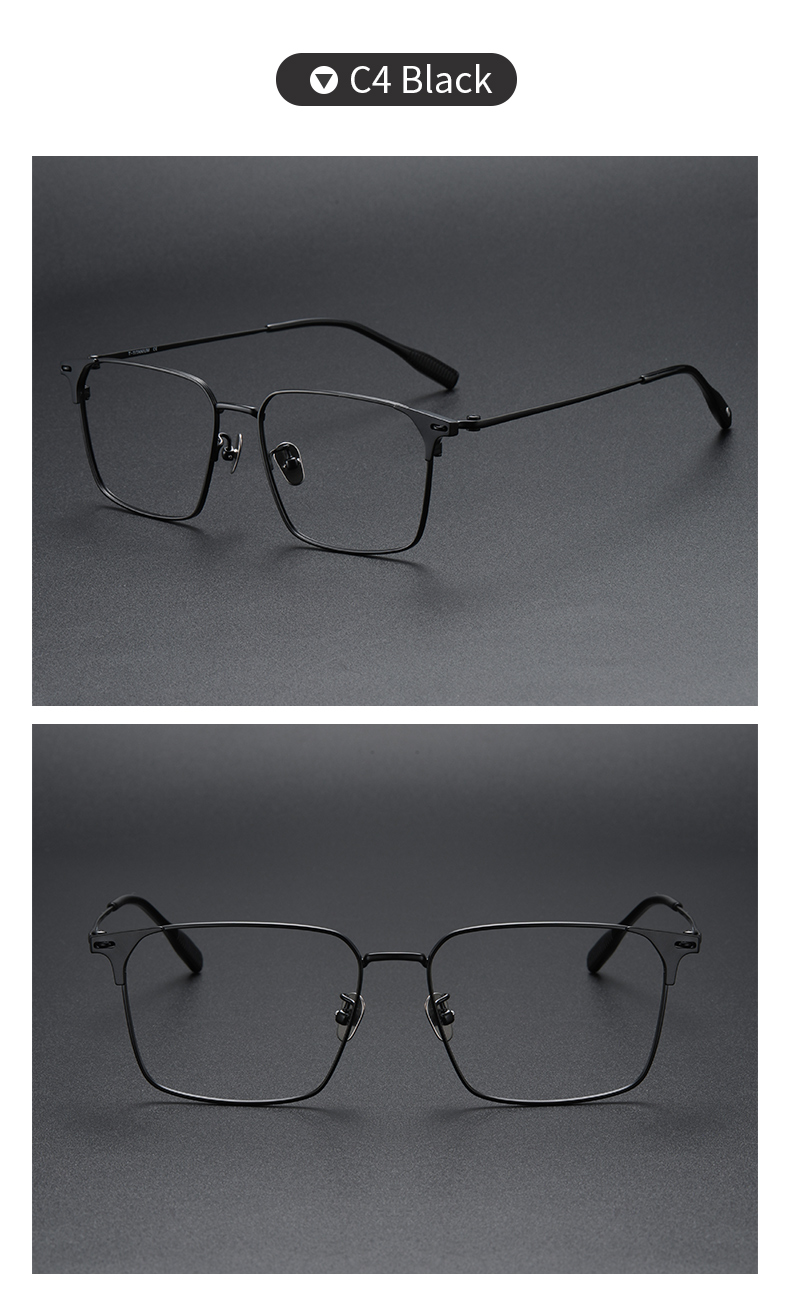 Titanium Pure Titanium Glasses Frame Men Retro Glasses Ultra Light - Details 14