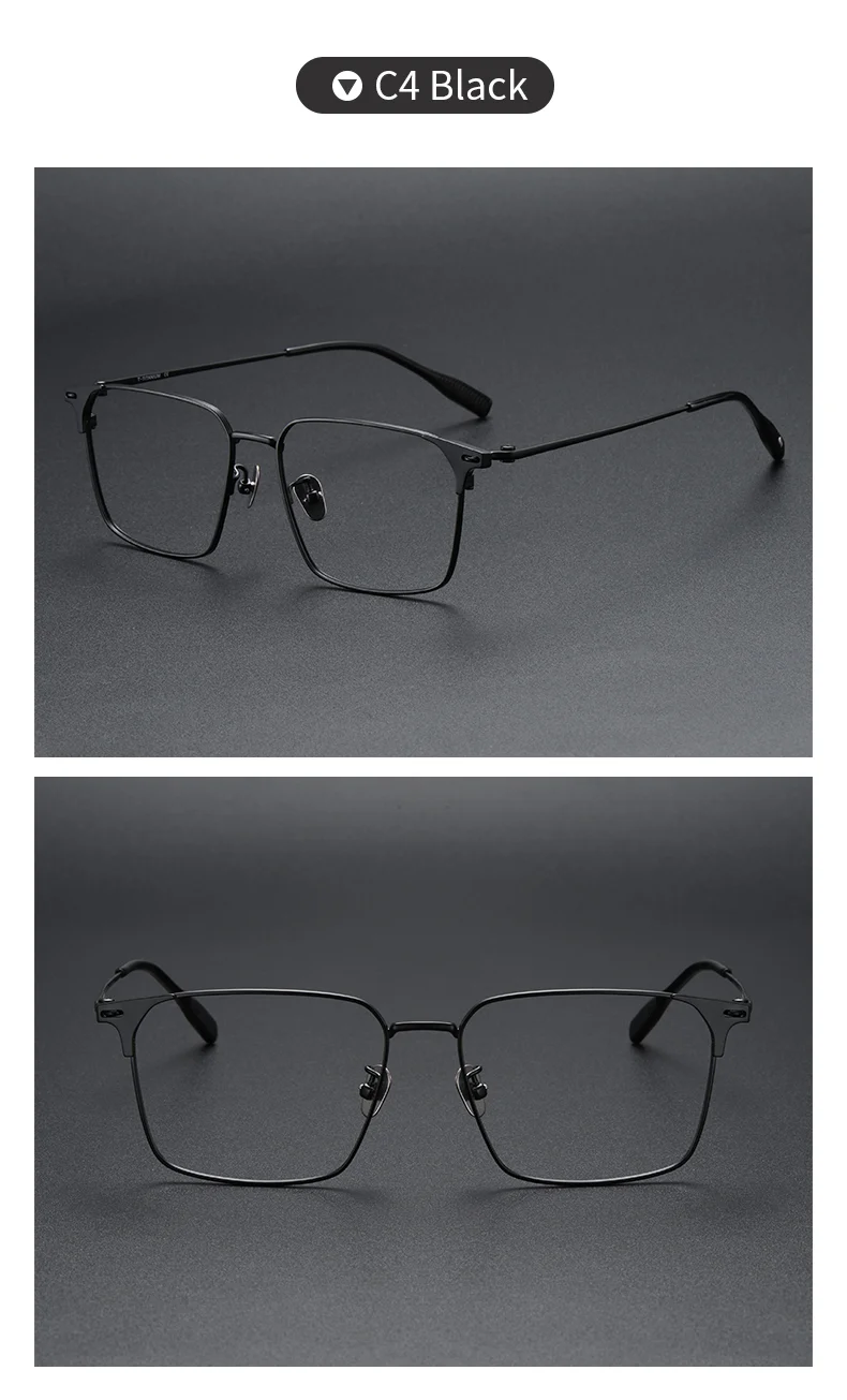  Titanium Pure Titanium Glasses Frame Men Retro Glasses Ultra Light - Details 14