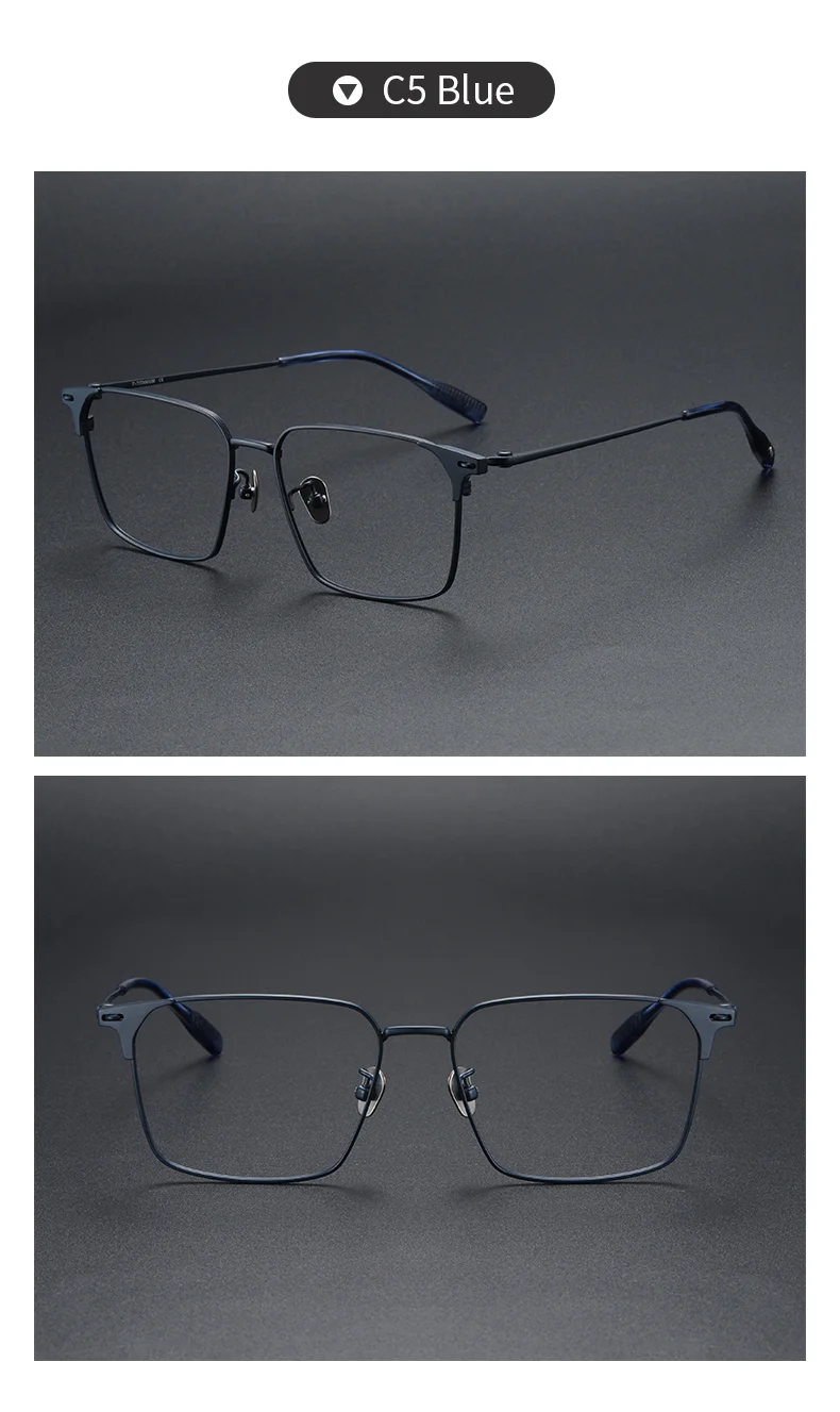  Titanium Pure Titanium Glasses Frame Men Retro Glasses Ultra Light - Details 15