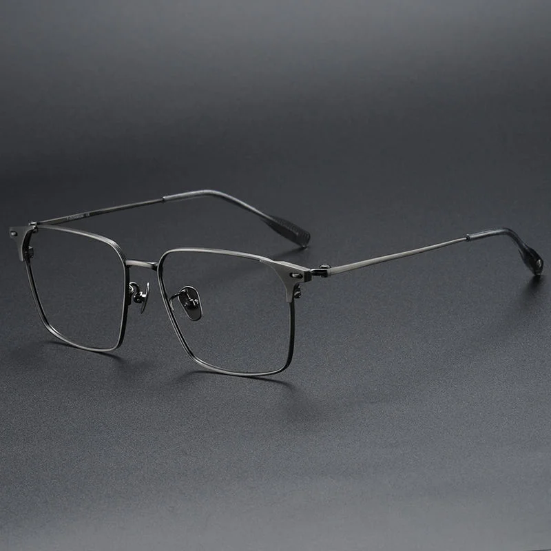  Titanium Pure Titanium Glasses Frame Men Retro Glasses Ultra Light - View 2