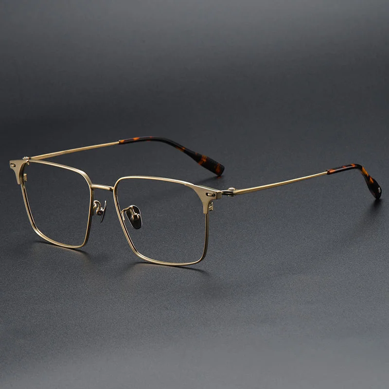  Titanium Pure Titanium Glasses Frame Men Retro Glasses Ultra Light - View 4
