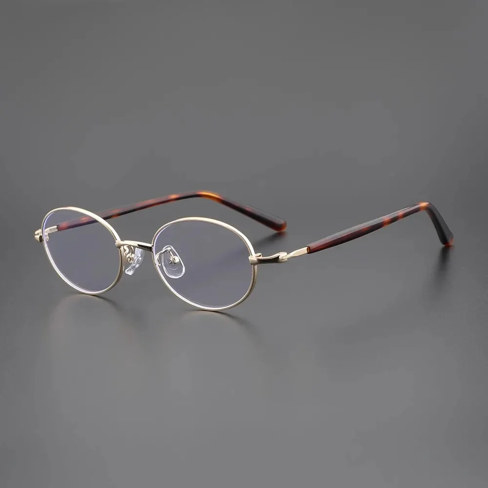 Metal Customizable Retro TR+Metal Small Oval Frame Anti-Blue Light Flat Eyeglasses Unisex TR-90 Material Frames - Details 5