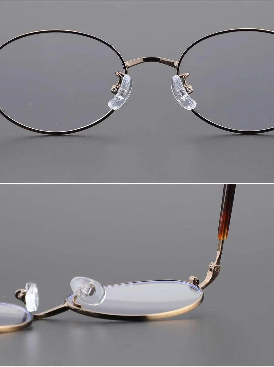  Metal Customizable Retro TR+Metal Small Oval Frame Anti-Blue Light Flat Eyeglasses Unisex TR-90 Material Frames - View 4