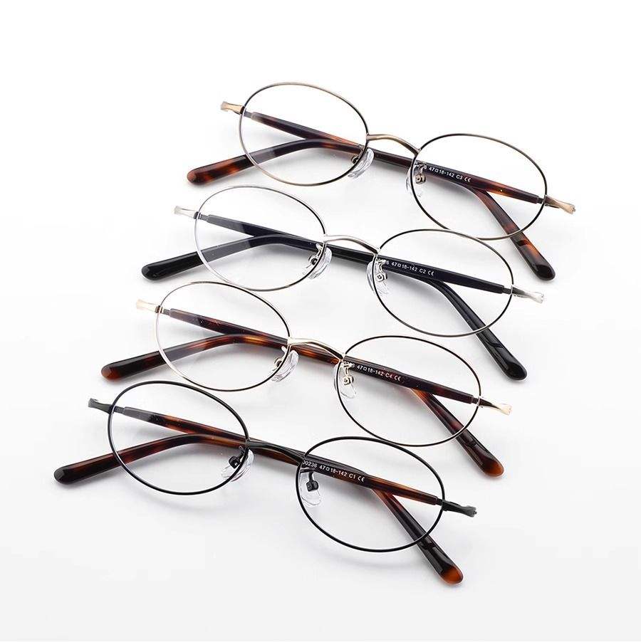 Metal Customizable Retro TR+Metal Small Oval Frame Anti-Blue Light Flat Eyeglasses Unisex TR-90 Material Frames - View 5