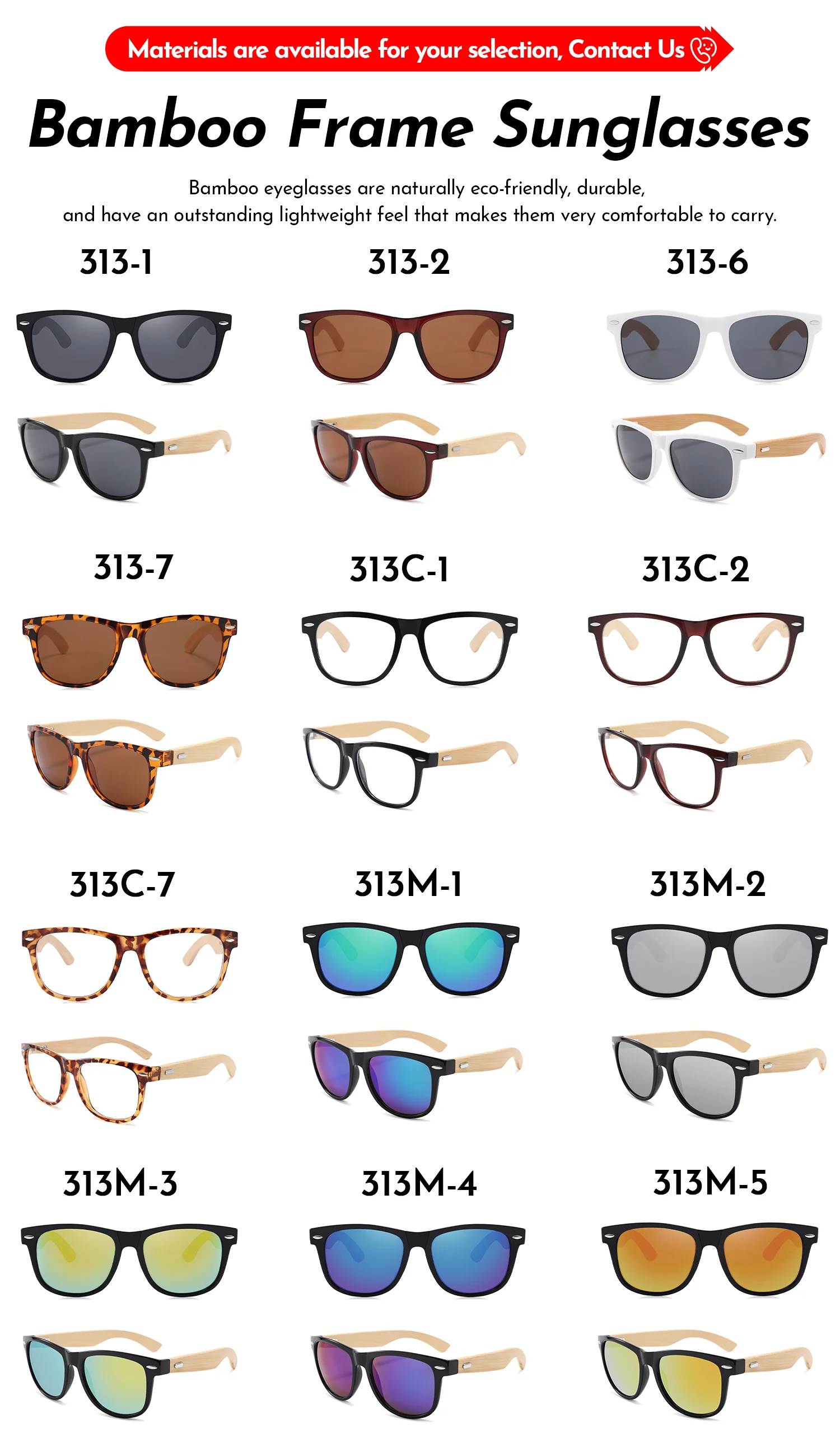 Red, Blue, S Black, Purple, Yellow, Green, Clear, Light... Wooden 2025 Fashion Uv400 Retro Stylish Customize logo Sunglasses Mens Bamboo Wooden Shades OEM Wholesale Sunglasses - Details 3