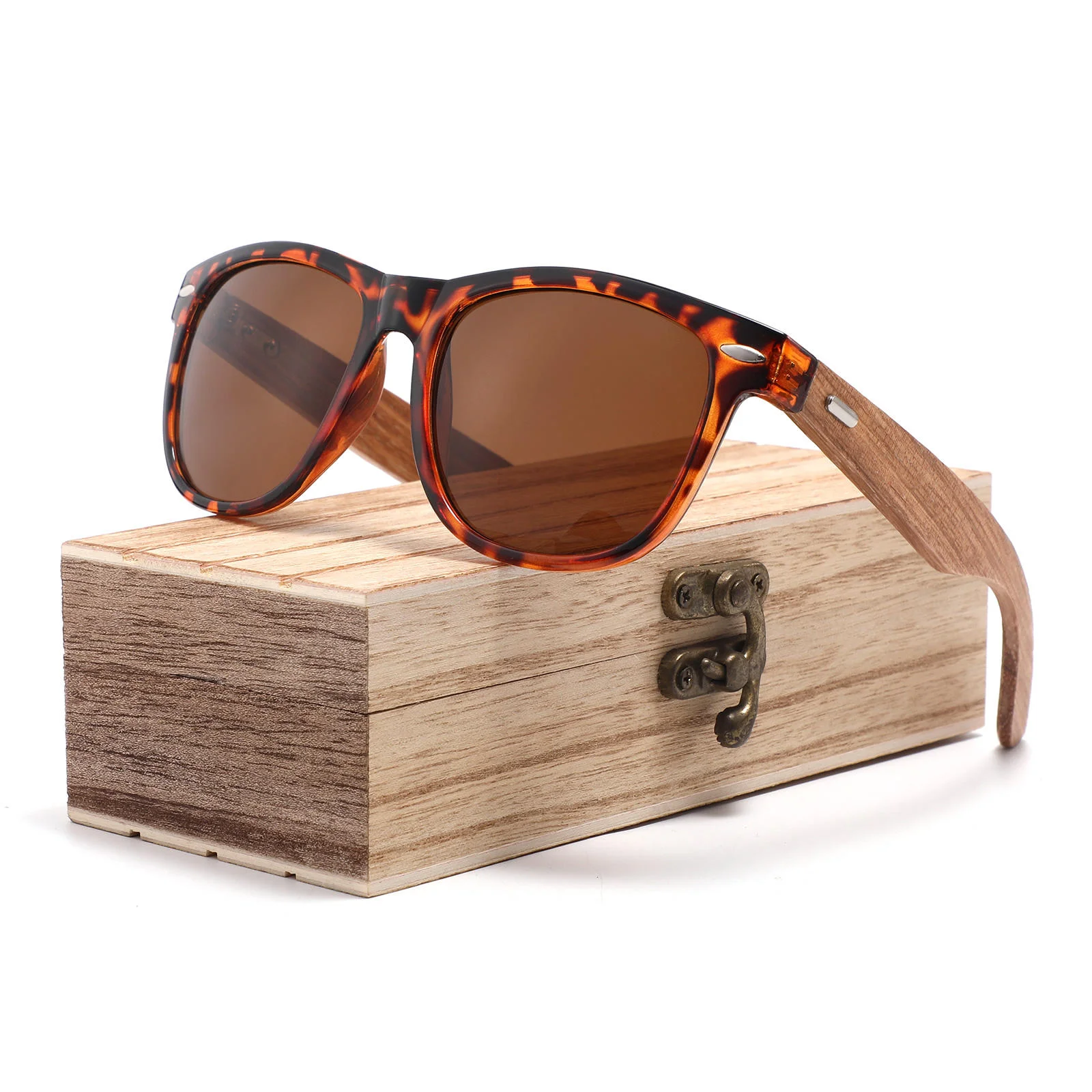 Red, Blue, S Black, Purple, Yellow, Green, Clear, Light... Wooden 2025 Fashion Uv400 Retro Stylish Customize logo Sunglasses Mens Bamboo Wooden Shades OEM Wholesale Sunglasses - View 4