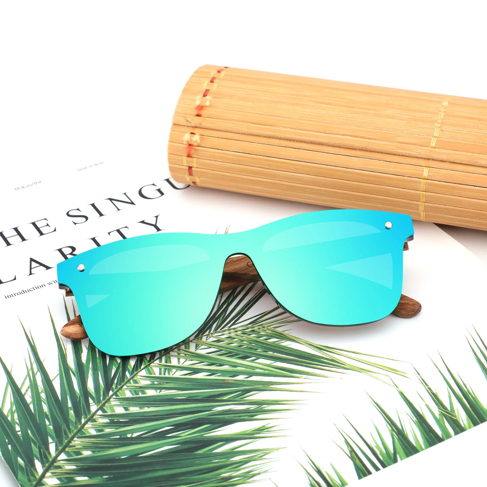 Red, Blue, S Black, Brown, Pink... Wooden+PC Hot Selling Factory Print Logo Wooden Sunglasses 2025 Custom Polarized Mirror Wood Bamboo Black Sunglasses for Unisex - View 3